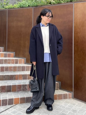 「アイテム（チェスターコート）」を使った、miri63clさん（レディース・161cm・30代）の秋コーディネート