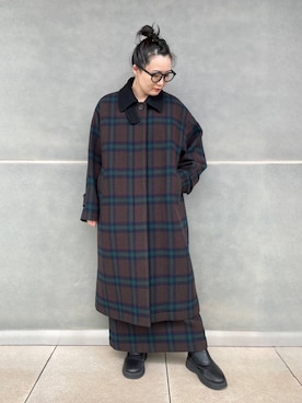 「アイテム（ステンカラーコート）」を使った、miri63clさん（レディース・161cm・30代）の秋コーディネート