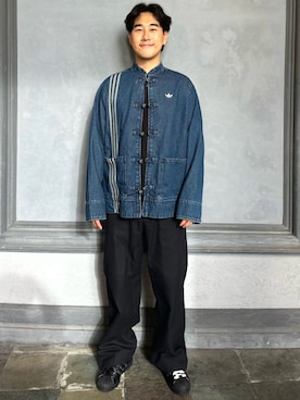 「アイテム（ジャージ）」を使った、KMさん（メンズ・179cm）の秋コーディネート