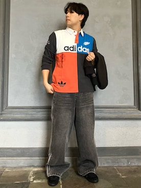 「アイテム（ジャージ）」を使った、KMさん（メンズ・179cm）の秋コーディネート