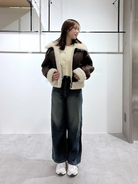 「FREE'S MART（フリーズマート）のアイテム（ブルゾン）」を使った、RIKOさん（レディース・163cm）の冬コーディネート