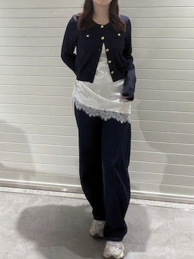 「FREE'S MART（フリーズマート）のアイテム（パンツ）」を使った、RIKOさん（レディース・163cm）の春コーディネート