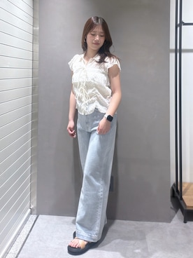 「FREE'S MART（フリーズマート）のアイテム（パンツ）」を使った、RIKOさん（レディース・163cm）の夏コーディネート