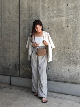 「アイテム（ショルダーバッグ）」を使った、tomo_cucciさん（レディース・156cm）の夏コーディネート