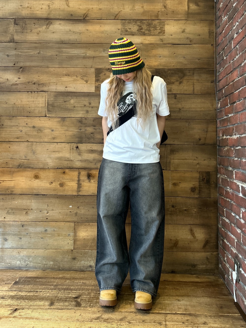 限定コラボ★XLARGE×ボブ・マーリー ニット ショルダーバッグ XLARGE（エクストララージ）の「XLARGE×BOB MARLEY KNIT