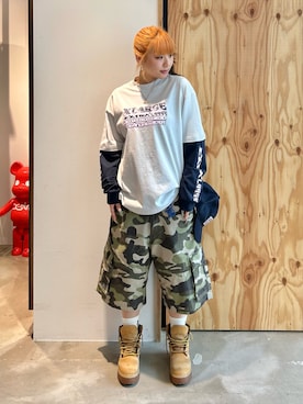 「XLARGE（エクストララージ）のアイテム」を使った、RAMUさん（レディース・158cm）の春コーディネート