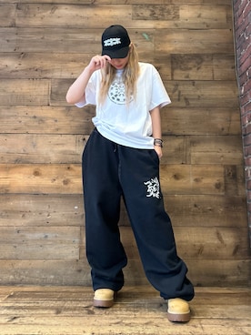 「アイテム（スウェットパンツ）」を使った、RAMUさん（レディース・158cm・20代）の夏コーディネート