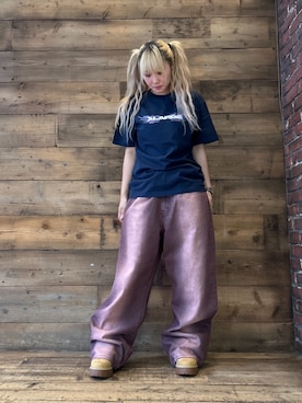 「アイテム（デニムパンツ、レッド系）」を使った、RAMUさん（レディース・158cm）の夏コーディネート