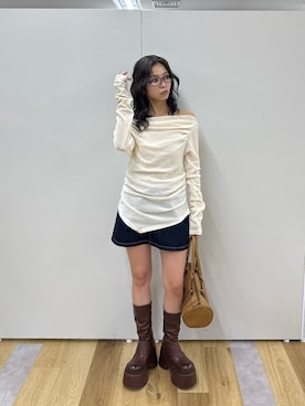 湊有里紗さん(レディース・152cm)の秋コーディネート