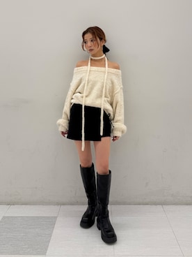 「アイテム（ヘアアクセサリー）」を使った、　湊有里紗さん（レディース・152cm）の秋コーディネート