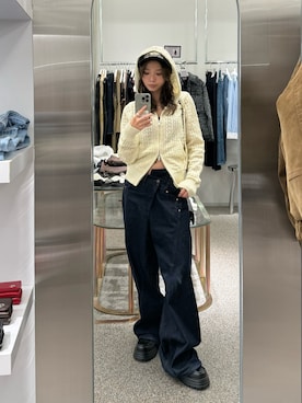 「SLY（スライ）のアイテム（パンツ）」を使った、　湊有里紗さん（レディース・152cm）の秋コーディネート