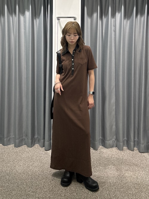 SLY（スライ） ワンピース 半袖 DOCKING POLO L/OP ドッキングポロ