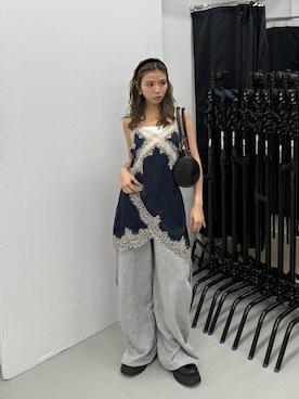 「SLY（スライ）のアイテム（アクセサリー）」を使った、　湊有里紗さん（レディース・152cm）の夏コーディネート