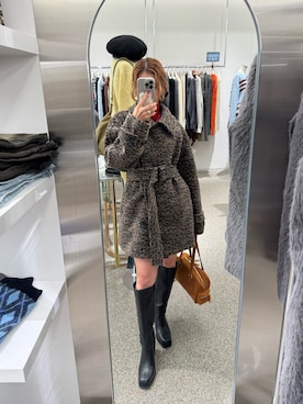 「アイテム（ヘアアクセサリー）」を使った、　湊有里紗さん（レディース・152cm）の秋コーディネート