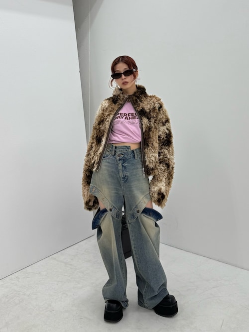 SLY ジャストウエスト サイドオープン ストレートパンツ SLY