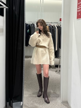 　湊有里紗さん（レディース・152cm）の冬コーディネート