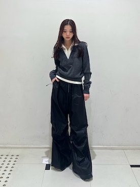 「アイテム（スラックス）」を使った、　湊有里紗さん（レディース・152cm）の冬コーディネート