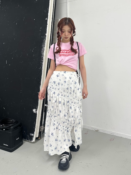 【ITZAVIBE】VELOUR SHIRRING SKIRT ★ シャーリングスカート ★ GIUNON スカート stretch shirring skirt / ストレッチ