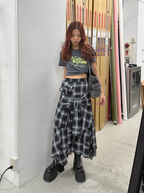 SLY REMAKE LIKE CHECK スカート SLY | REMAKE LIKE CHECK スカート (スカート(ロング) ) |SHEL'TTER