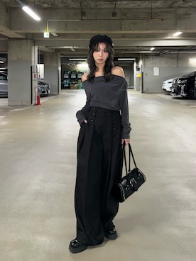 「SLY（スライ）のアイテム（パンツ）」を使った、　湊有里紗さん（レディース・152cm）の秋コーディネート