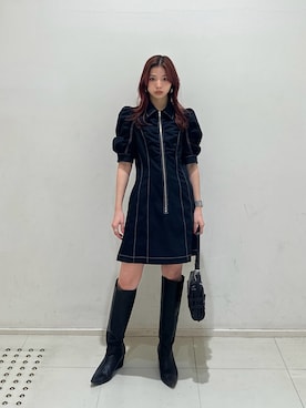 「ワントーンスタイル」｜「アイテム（ワンピース/ドレス）」を使った、　湊有里紗さん（レディース・152cm）の春コーディネート