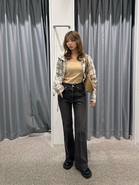 「SLY（スライ）のアイテム（バッグ）」を使った、　湊有里紗さん（レディース・152cm）の春コーディネート