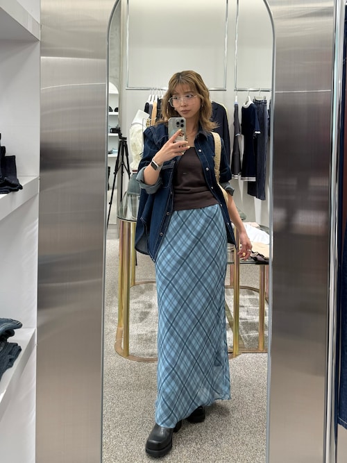 SHEER CHECK SKIRT シアーチェックスカート 春服(スカート)|SLY SHEER CHECK SKIRT シアーチェックスカート 春服(スカート)|SLY