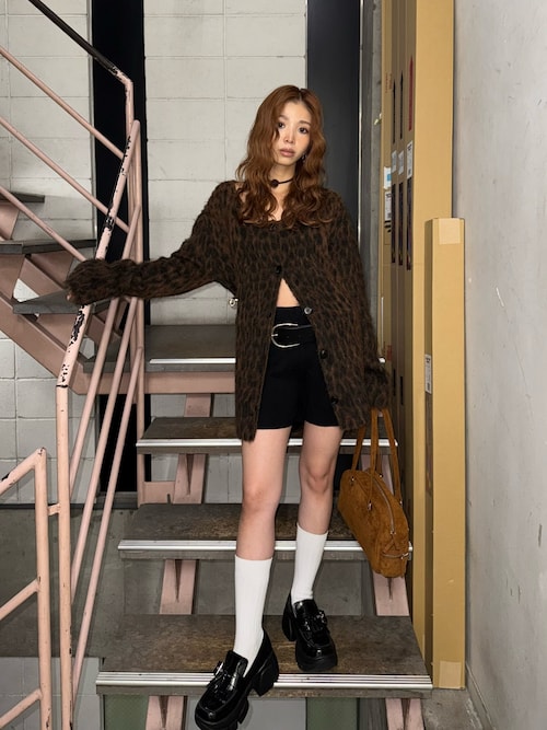 セール】JQ LEOPARD C/D ジャガード レオパード カーディガン 秋服 冬