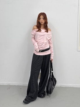 「アイテム（チョーカー）」を使った、　湊有里紗さん（レディース・152cm）の夏コーディネート