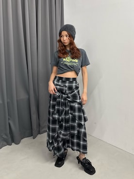 「SLY（スライ）のアイテム」を使った、　湊有里紗さん（レディース・152cm）の夏コーディネート