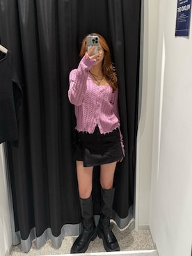 「アイテム（アクセサリー）」を使った、　湊有里紗さん（レディース・152cm）の秋コーディネート