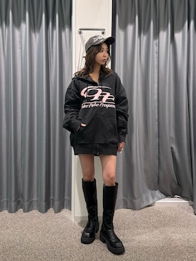 「SLY（スライ）のアイテム（トップス）」を使った、　湊有里紗さん（レディース・152cm）の春コーディネート