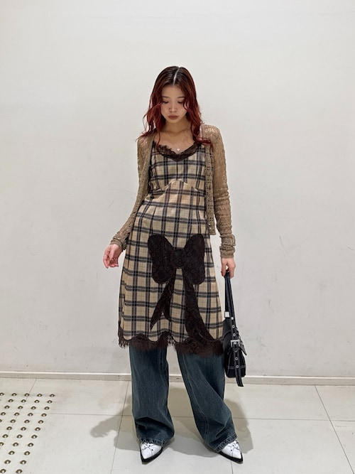 選ぶなら トリミング OP CAMI RIBBON LACE TRIMMING レース キャミ リボン ワンピース