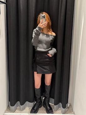 「アイテム（アクセサリー）」を使った、　湊有里紗さん（レディース・152cm）の秋コーディネート