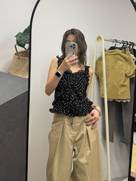「THROW by SLY（スローバイスライ）のアイテム（パンツ）」を使った、　湊有里紗さん（レディース・152cm）の夏コーディネート