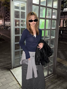 「SLY（スライ）のアイテム（スカート）」を使った、　湊有里紗さん（レディース・152cm）の春コーディネート