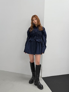 　湊有里紗さん（レディース・152cm）の秋コーディネート