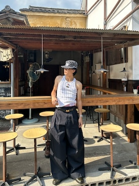 「アイテム（デジタル腕時計）」を使った、まさおさん（メンズ・168cm）の夏コーディネート