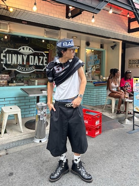 「アイテム（デジタル腕時計）」を使った、まさおさん（メンズ・168cm）の夏コーディネート