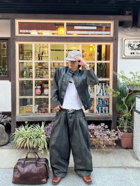 「アイテム（キャップ）」を使った、まさおさん（メンズ・168cm）の秋コーディネート