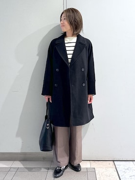 「アイテム（ローファー）」を使った、sayaさん（レディース・155cm）の秋コーディネート