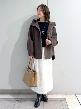「ROPE' PICNIC（ロペピクニック）のアイテム（スカート）」を使った、sayaさん（レディース・155cm）の秋コーディネート