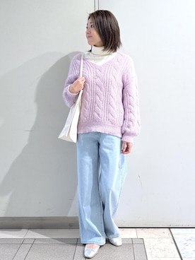 「アイテム（バレエシューズ）」を使った、sayaさん（レディース・155cm・30代）の秋コーディネート