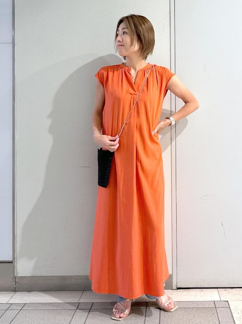 極美品！ROPE ロペ 脚長 ドット ジョーゼット ロングワンピース