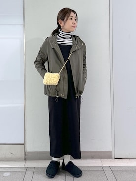 「タートル」｜「アイテム（スリッポン）」を使った、sayaさん（レディース・155cm）の冬コーディネート