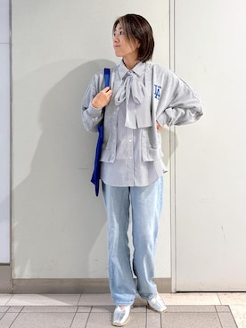 「アイテム（カーディガン/ボレロ）」を使った、sayaさん（レディース・155cm・30代）の夏コーディネート