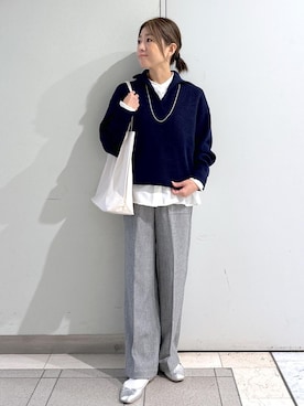 「アイテム（バレエシューズ）」を使った、sayaさん（レディース・155cm・30代）の秋コーディネート