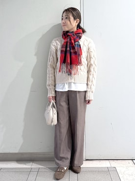 「アイテム（トップス）」を使った、sayaさん（レディース・155cm・30代）の冬コーディネート