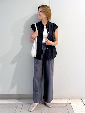 「アイテム（タンクトップ）」を使った、sayaさん（レディース・155cm・30代）の夏コーディネート