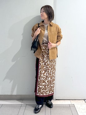 「アイテム（バンダナ/スカーフ）」を使った、sayaさん（レディース・155cm）の秋コーディネート